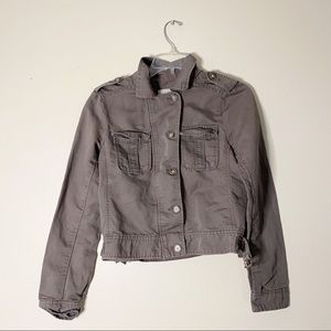 Loft Cropped Taupe Military Jacket (XS)
